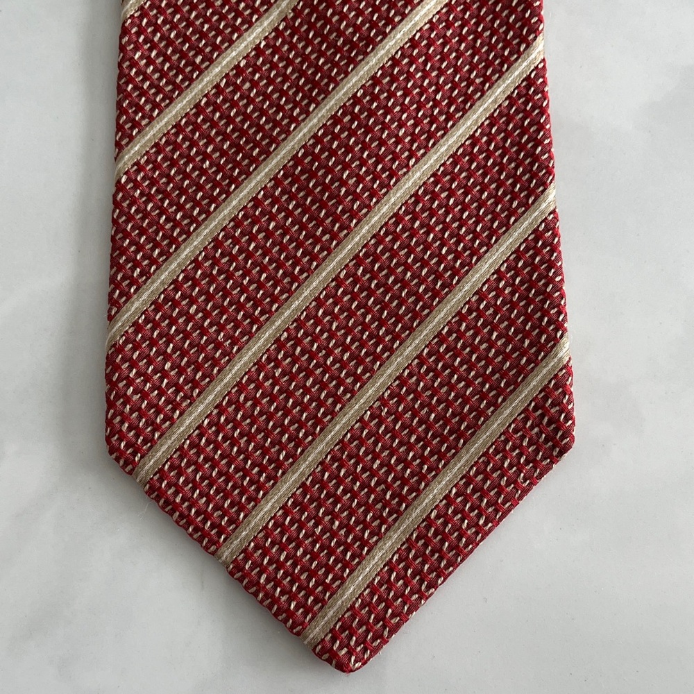 Valentino Red and Gold Patterned Tie